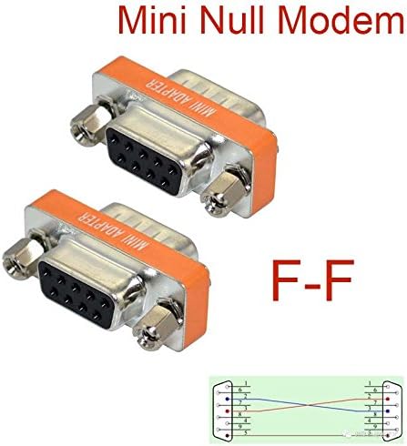 GuangMaoBo Gender Changer Null Modem DB9 Female to Female Plug Adapter Connector Cross RS232 Slimline Data Transfer (2 Pack)