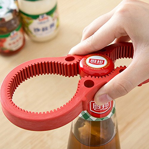 Aquiver apriscatole Multifunzione Fino a 5 cm coperchi Bottle cap Grip Twister Gomma Portable-Orange