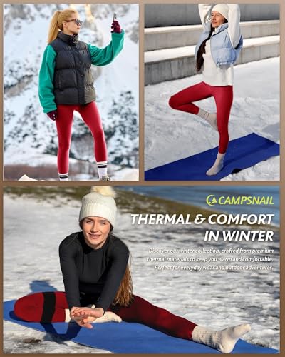 Image of CAMPSNAIL Fleece Lined Leggings Women - Thick Winter Thermal Warm Pants