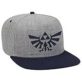 Controller Gear Unisex-Adult's Official Nintendo Hyrule Crest Cap-Wool-Flat Bill, Melange/Navy, OSFM