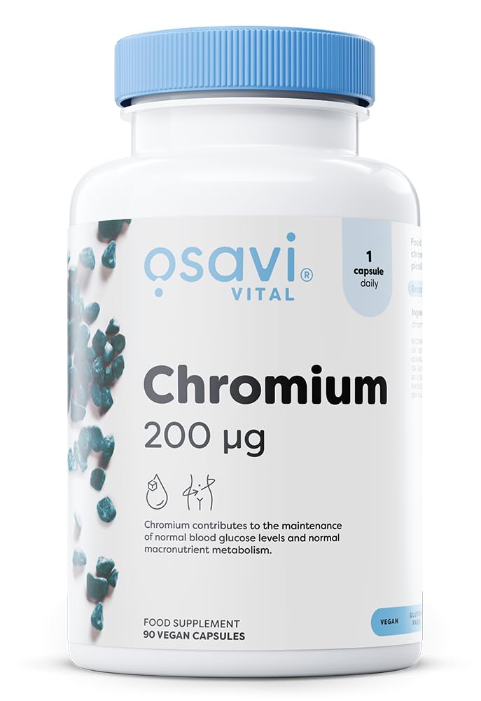 Osavi Chromium 200 µg – 90 Vegan Capsules | Highly Absorbable Chromium Picolinate | Clean Label | Vegan–Friendly