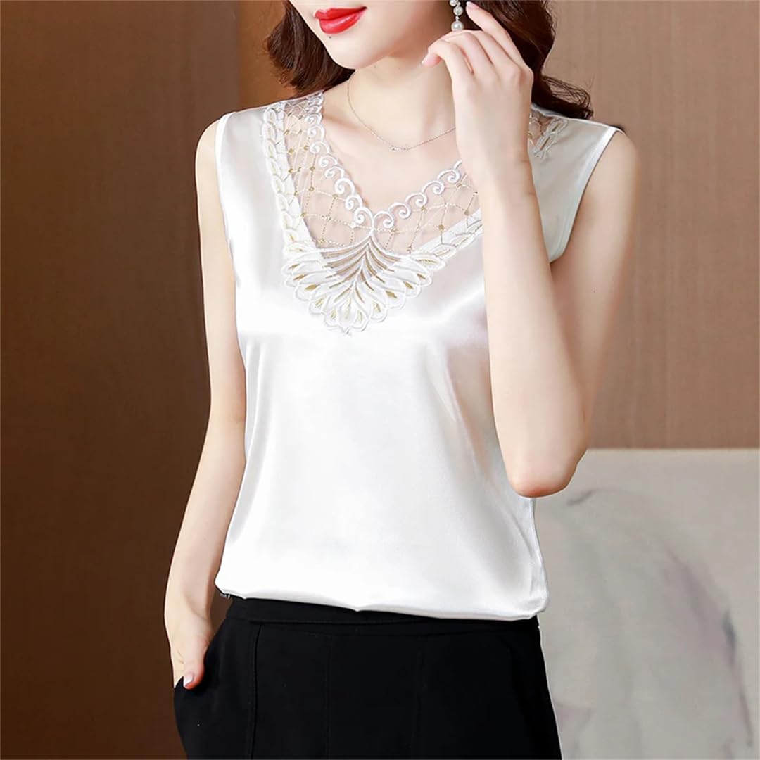 Camicie estive da donna senza maniche in raso