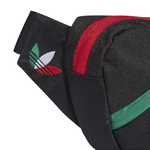 Image of adidas Unisex-Adult Mexico Mexico Football /Soccer Waist Bag | Black /Bold Green /Better Scarlet, No Size