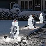 3PC Light-Up Penguin Christmas Decoration, Light-Up Christmas Penguin Animal Stakes with 3 Modes LED...