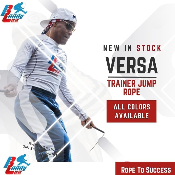 Miniatura 3 de Buddy Lee New Versa Trainer - Cuerda de saltar amarilla - Cuerda de velocidad ajustable para fitness, cardio y entrenamiento - Tecnología patentada