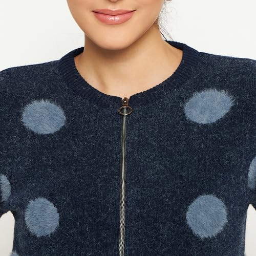 Image of Duke Stardust Women Full Sleeve Zipper Cardigan (SDS1005R D.Navy L)