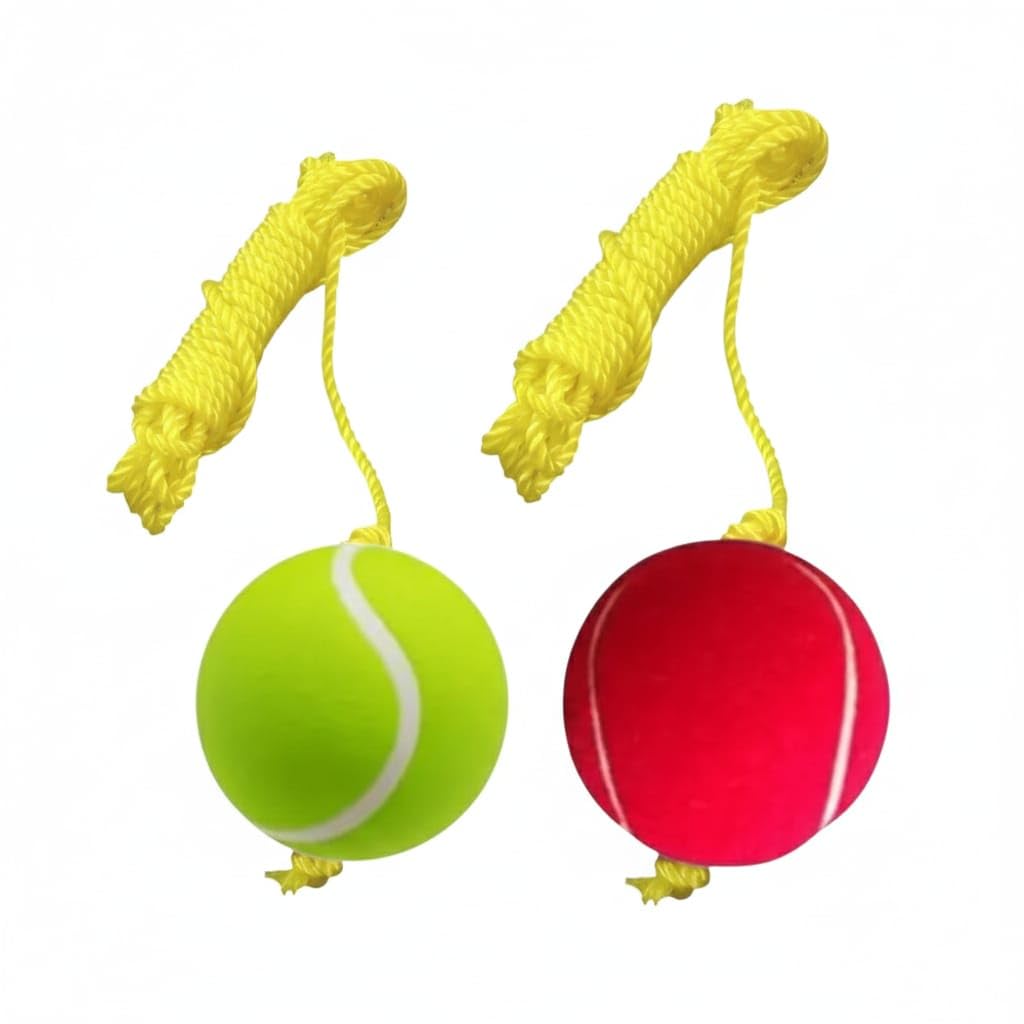 red & green cricket tennis hanging practice ball (pack of 2)