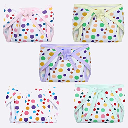 Image of Baby Cloth Diaper Cotton Hosiery Washable & Reusable Adjustable U-Shaped Cloth Diaper With Insert Cushioned Padded Langot Nappy Tying Langot For Babies- Pack of 10 (Medium)