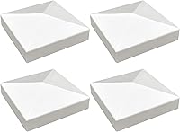 Vista 1 de 4 paquetes de tapas de vinilo estilo pirámide de 3.5 pulgadas para postes de valla de vinilo de 3.5 x 3.5 pulgadas, PVC blanco/vinilo
