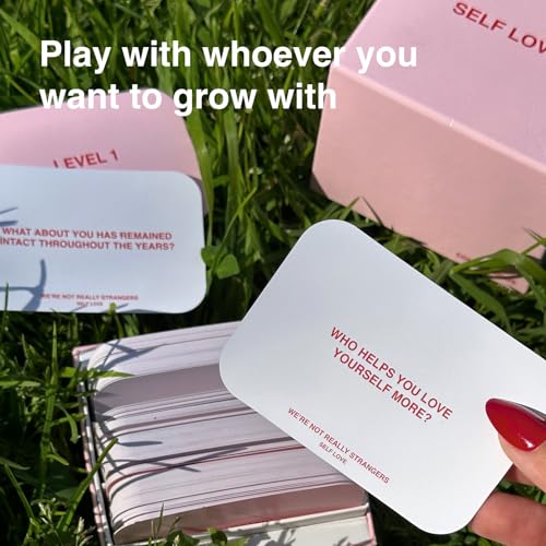 Image of WE'RE NOT REALLY STRANGERS Self-Love Edition Card Game - A Journey to Self-Discovery and Empowerment for Singles, Couples, Adults, & Teens - for Memorable Game Nights, Ages 15+, 1-2 Players