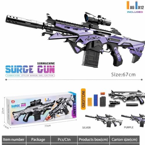 Image of Scar-L Soft Bullet Gun for Kids, Manual Blazetrom Soft Bullet Mchine Gun for Boys, Realistic Shooting Playing Machine Gun with Foam Bullet, Scope & Magazine Spiner Guns for Adults