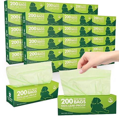 Image of Harloon 6000 Counts Dog Poop Waste Bags Bulk, 30 Rolls Pet Waste Bags, Extra Thick Strong Leak Proof, for Walking, Travel, Park, Puppy Cleanup,Universal Doggy Rolls Waste-Box(Green,12 x 8 Inches)