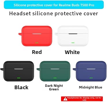 Silicone Carry Case Compatible With For Realme Buds T500 Pro For Reliable Wear And Scratch Mitigation(Dark Blue)