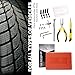 Tire Repair Kit by Boulder Tools - Heavy Duty Plug Kit for Cars, Trucks, Motorcycles, ATVs - Complete Flat Fix Automotive Tools Set with Storage Case, Valve Tool, Pliers, and Repair Plugs