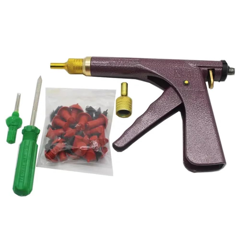 Kit profesional de reparación de pinchazos for neumáticos sin cámara de coche y bicicleta, pistola de vacío for reparación de neumáticos, kit for bloqueo de neumáticos de coche y fugas de aire(WITH BO