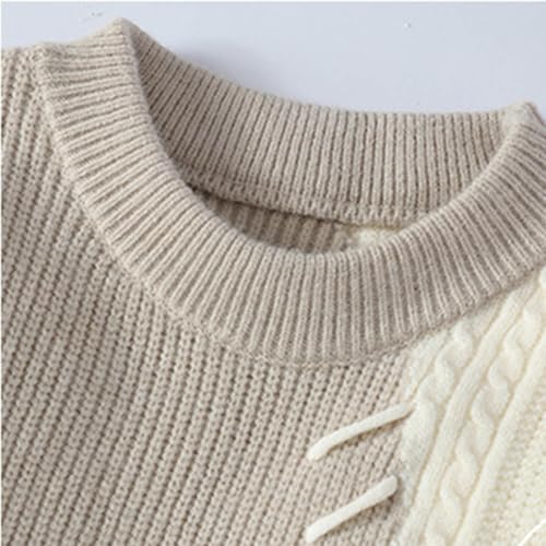 Men's Graphic Sweater Colorblock Patchwork Unisex Round Neck Long Sleeve Casual Tunic Ribbed Knit Pullover Streetwear3