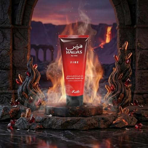 Image of RASASI Hawas Fire For Men 3 Piece Gift Set Eau De Parfum Spray, Face & Beard Wash & Shower Gel 100ml (3.4 Oz)
