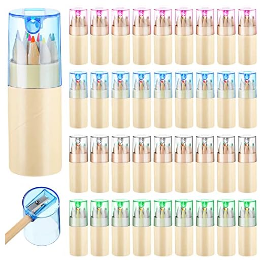 Kosiz 48 Packs Mini Drawing Colored Pencils Bulk with Sharpener Portable Color Pencils in Tube Gift for Artists Writing Sketching Painting Classroom School Supplies(12 Color)