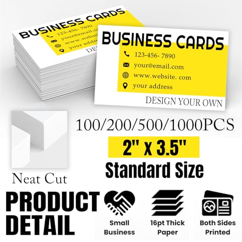 Custom Business Cards Customizable with QR Code Logo Customized Business Cards 1000 500 200 100 Double-Sided Printing for Small Business