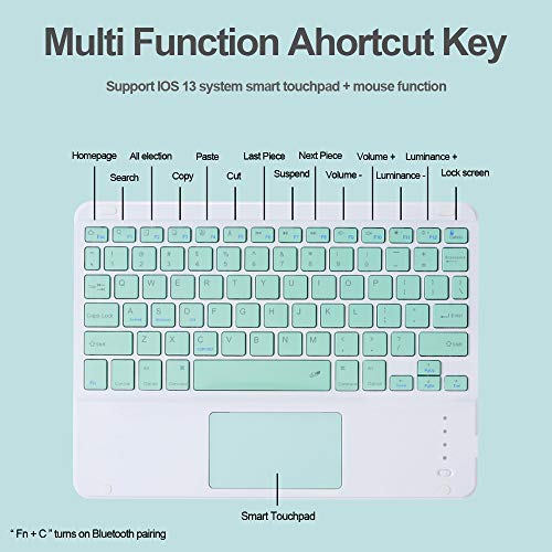 Funda con teclado para iPad 10.2 desmontable Bluetooth trackpad morada 4