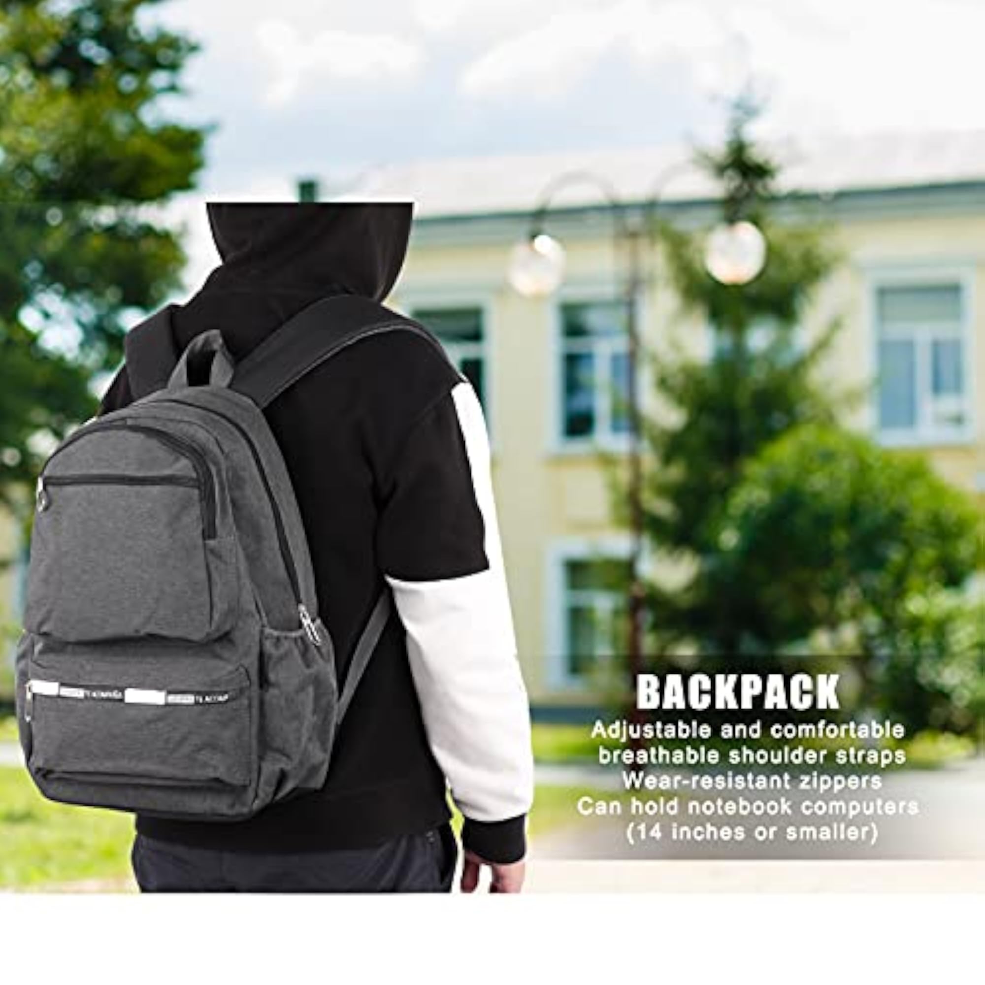 Ultra Light Durable Cycling Backpack for Hiking and School, Grey