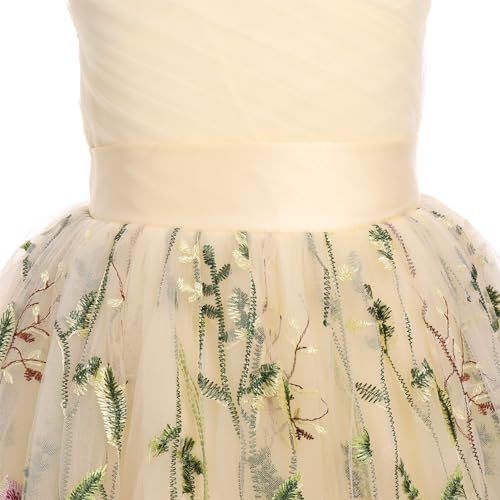 Flower Girls Dress V Neck Spaghetti Strap Tulle Tutu Dress Princess Birthday Party Dress Wedding Bridesamid Evening3