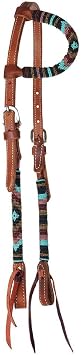 Schneiders Double S Beaded One Ear Headstall | Exquisite Horse Tack | Stylish Beaded Design | Premium 5/8" Harness Leather | Adjustable Rolled Ear Design