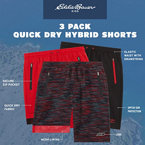 Eddie Bauer Boys' Active Shorts - 3 Pack Quick Dry Athletic Shorts - Hybrid Mesh Performance Shorts for Boys (4-16)3