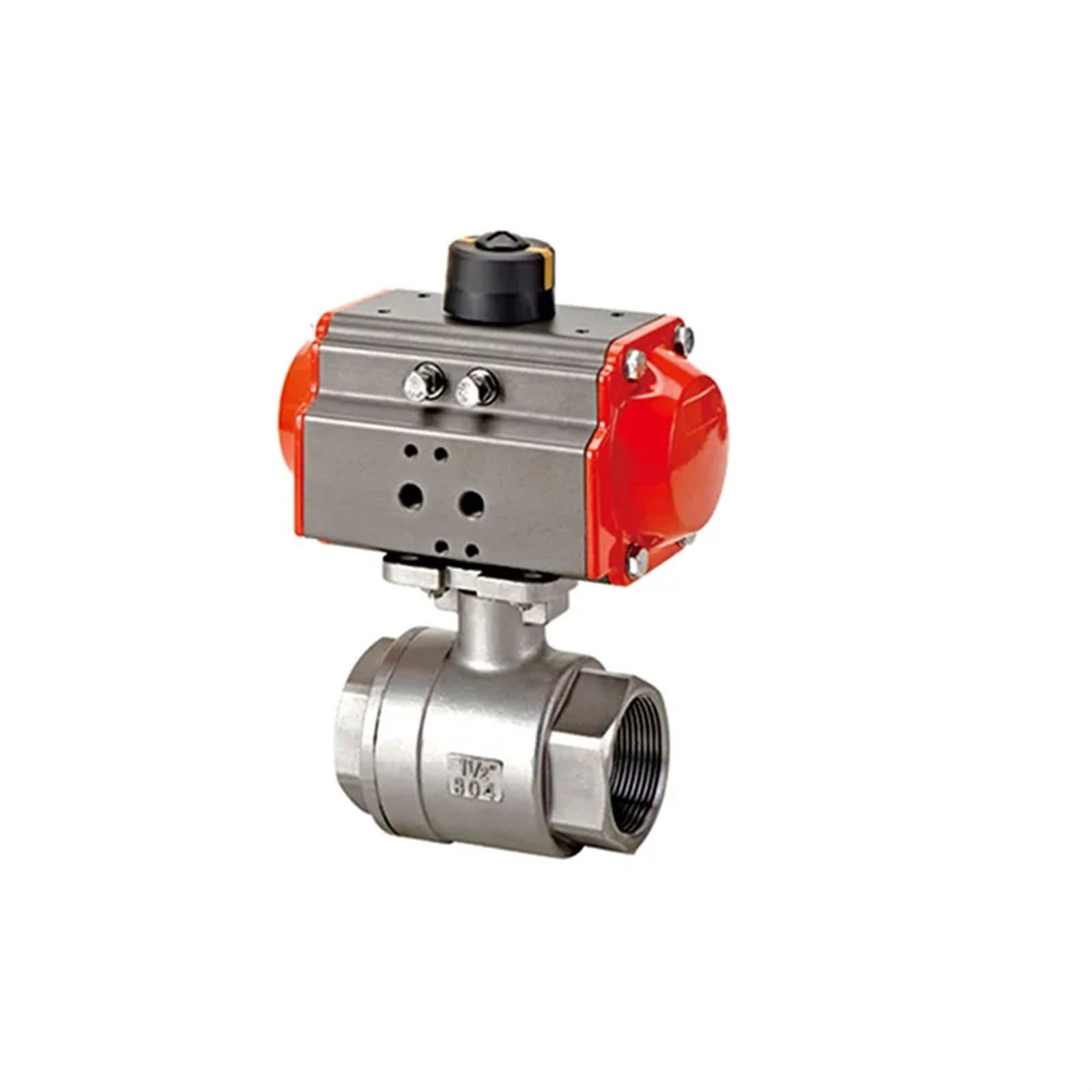 Cxfcihft One Color Dn40 Two Piece High Platform Pneumatic Ball Valve 304 Stainless Steel Double Acting Cylinder Pneumatic Ball Valve