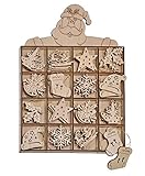 48 Weihnachtsbaum- Anhänger, Tannenbaumanhänger, Christbaumschmuck aus Holz (8 verschiedene Designs)