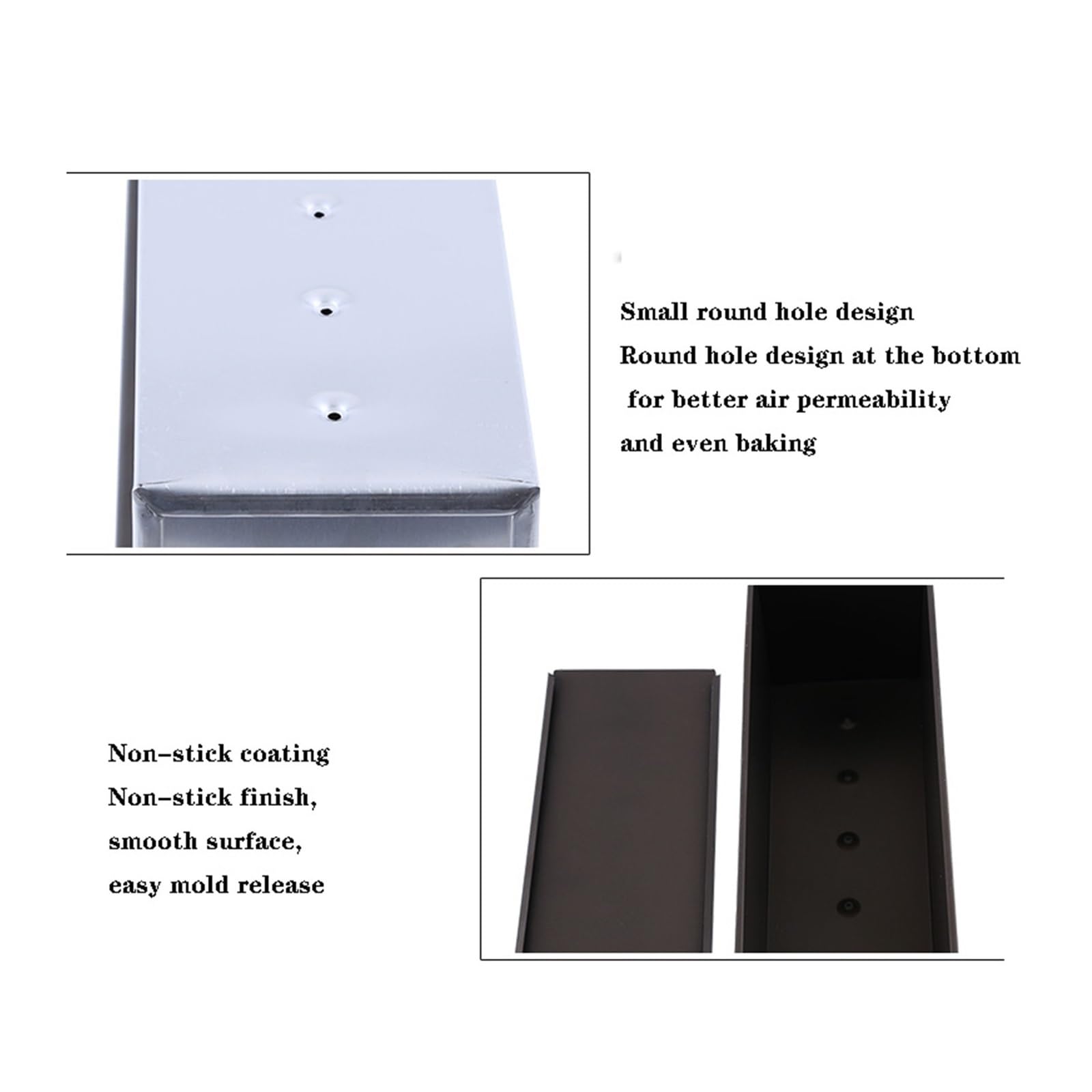 Molde for Pan con Tapa, Rectangular, Molde for Caja de Pan Tostado, Antiadherente, aleación de Aluminio, Capacidad de Masa de 1 Libra, for Hornear Pan Tostado en Horno(38 * 13.3 * 12.5cm)