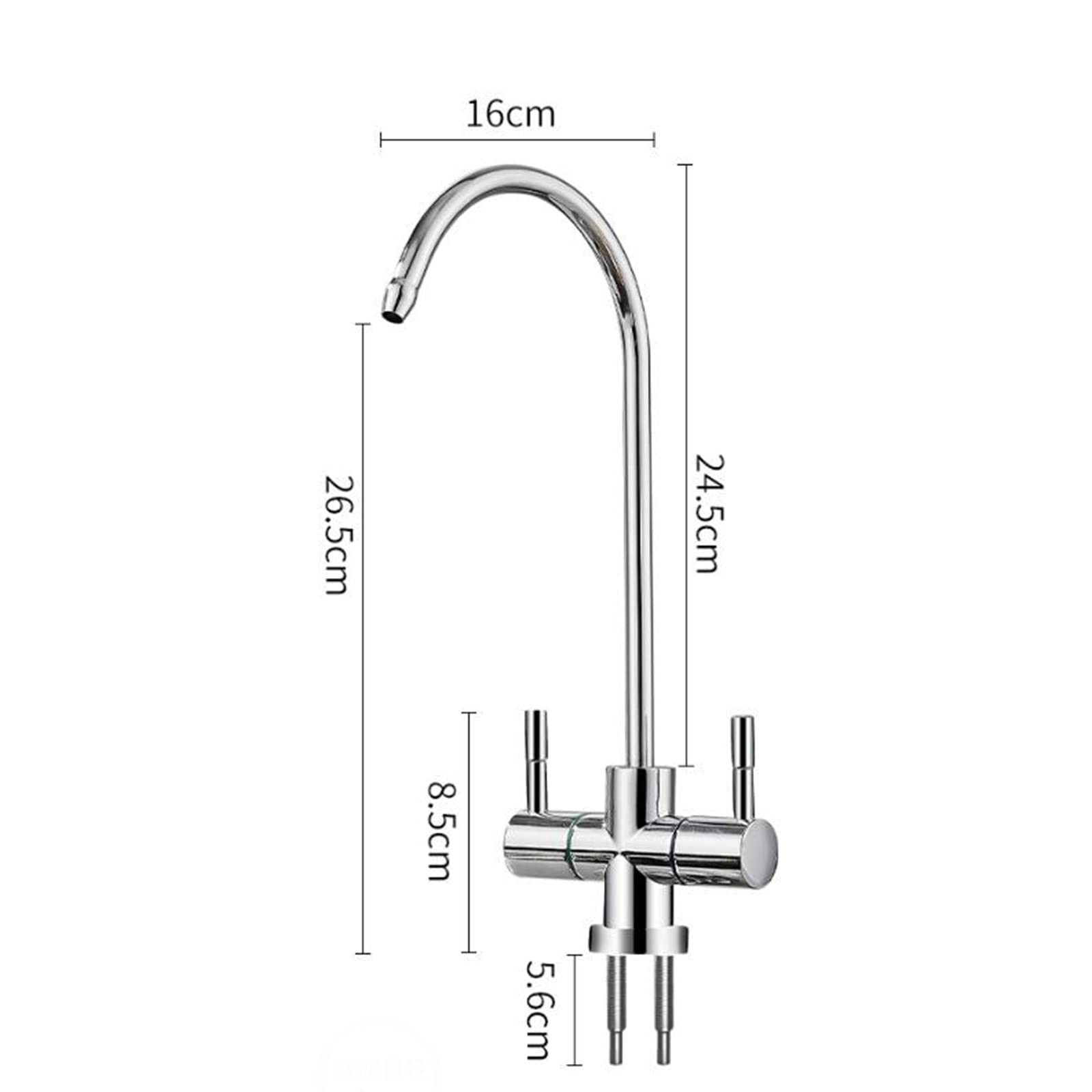 Grifo Cocina Osmosis Latón Salida Doble Purificador de Agua Grifo Recto para Beber Cromado