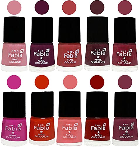 Image of ALL IN ONE (PACK OF 10), Long Lasting Glossy Nail Polish, 6 ml Each, All Vibrant Colours,02208