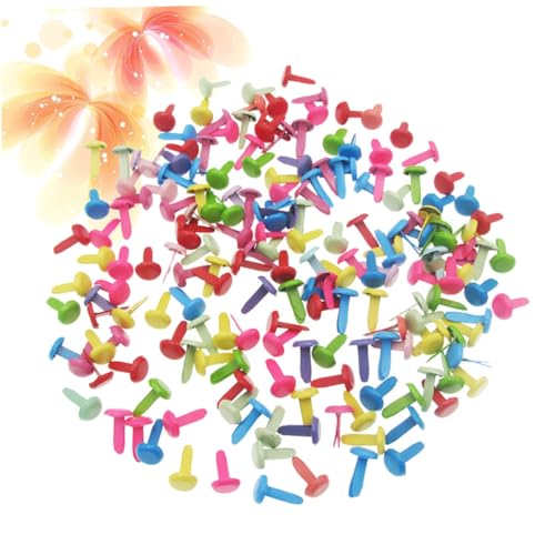 KOCKSHION 100Pcs Mini Two Legged Brads for Handmade Crafts for Scrapbooking Projects Fasteners for Paper Crafting