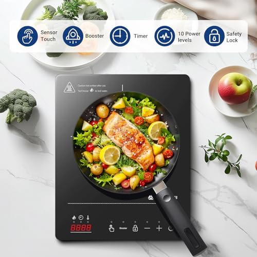 Aobosi Induction Hob,Single Induction Cooker with Portable Ultra-thin Body(32 * 26 * 4.2),20 Power and Temperature levels,Booster Function 2000W,Safety Lock,10H Timer - View 4