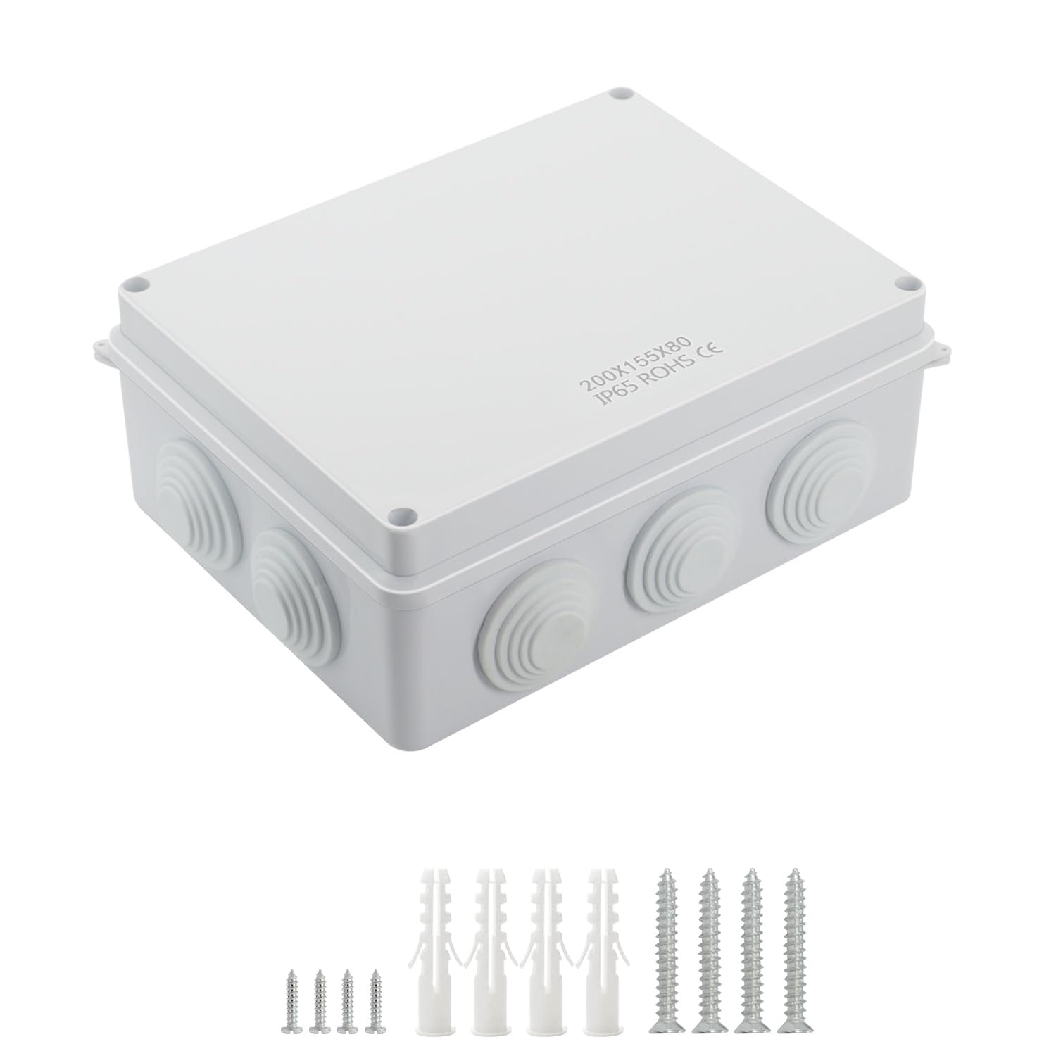 LeMotech Waterproof IP65 Junction Box ABS Plastic Dustproof Universal Electrical Project Enclosure White