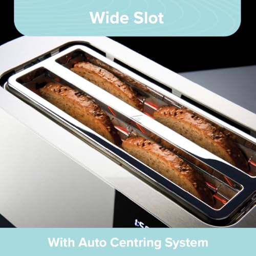 Quest 4 Slice Digital Toaster/Long Slots / 6 Browning Levels/Reheat & Defrost/Crumb Tray & Cord Storage / 1500W (68290) - Image 3