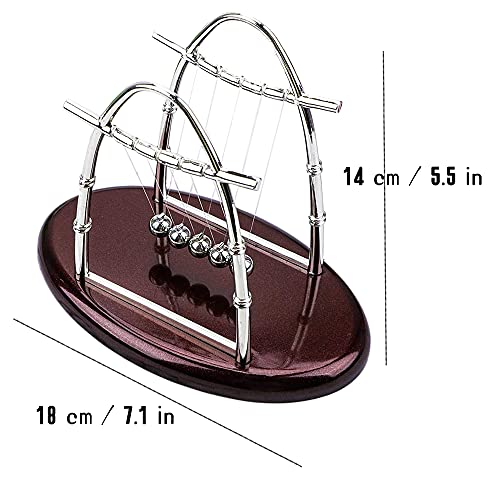 LanttAotte Desk Ball Newtons Cradle Metal Pendulum Steel Balance Ball for Physics Science Educationa