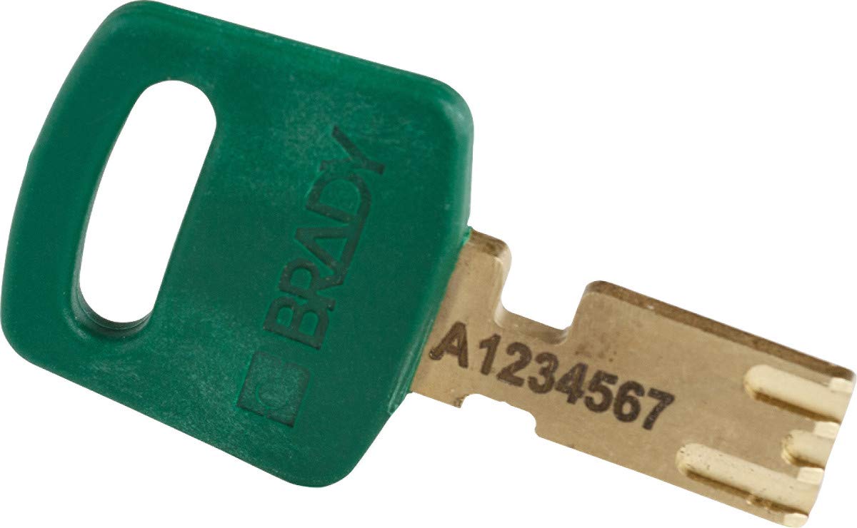 Candado de Nailon Safekey, 38mm x 84mm x 19mm, Verde, Paquete de 6