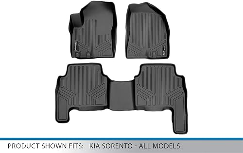 Miniatura 5 de SMARTLINER Juego de tapetes de piso de 2 filas para Kia Sorento 2011-2013