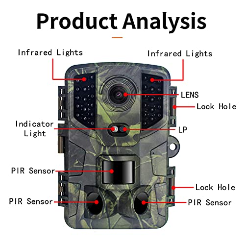 icefox Wildkamera 20MP 1080P Full HD Wildkamera mit Bewegungsmelder Nachtsicht IP66 Wasserdichter für die Überwachung von Wildtieren