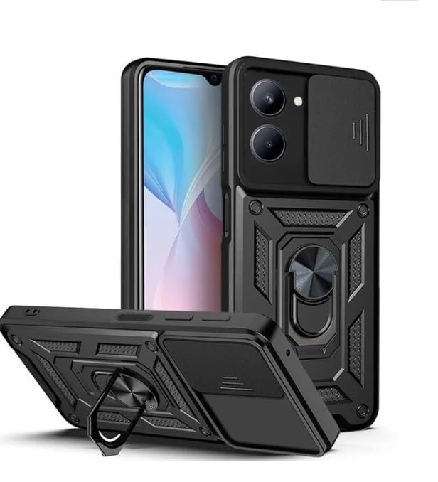 SkyTree iQOO Z9 Lite, Robotic Sliding Camera Window Shock Proof Thunder Case, Dual Layer Hybrid Armor Back Cover Case with Kickstand for iQOO Z9 Lite 5G - Black (B0D92FJYQR) Amazon Price History, Amazon Price Tracker