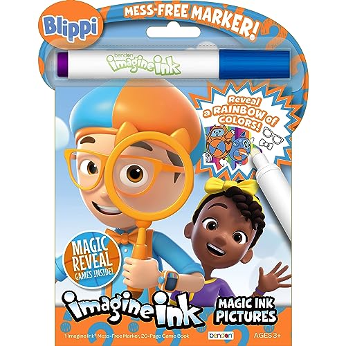 Image of Blippi 10 Page Imagine Ink Coloring Book with Mess Free Marker, Bendon 59090