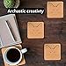ToppYuanZea 50 Pack Cork Coasters for Drink, 4 Inch Square Absorbent Edge Coaster, 1/5