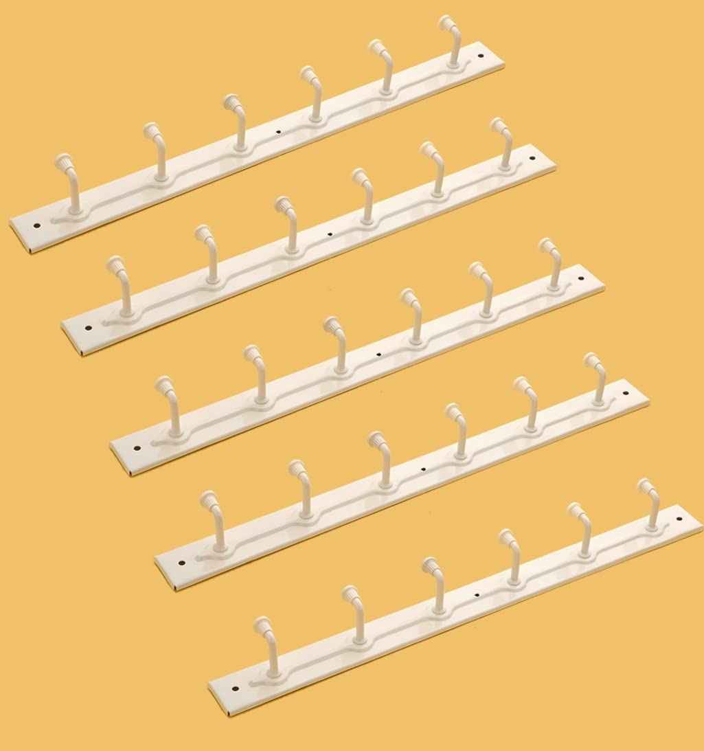 MTR Iron 6 Pin Cloth Hanger Wall Mounted Door Mounted Bathroom Cloth Wall Hook, Door Hooks Rail for Hanging Keys (Ivory) (Pack of 4) (B0BV6G7G3Q) Amazon Price History, Amazon Price Tracker