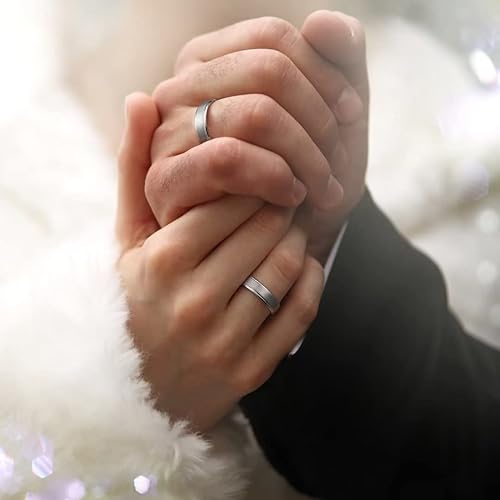 Miniatura 4 de King Will - Anillo de titanio de 3 mm, 5 mm, 6 mm, 7 mm, 8 mm, 9 mm, acabado mate, ajuste cómodo, borde biselado