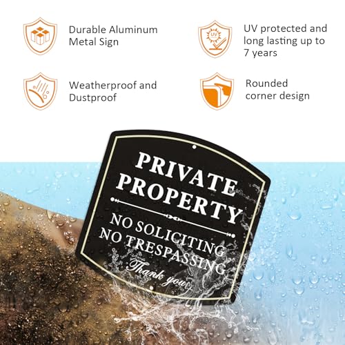 Panneau Private Property en aluminium durable avec piquet 71cm - 5