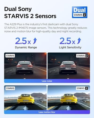 Resim Viofo A229 Plus 3 Kameralı Ön-İç-Arka 2K+2K+1080P HDR Sony Starvis 2 WiFi GPS’li Araç Kamerası 