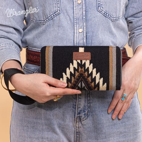 Montana West X Wrangler Wristlet Wallet Western Aztec Womens Wallet Large Capacity Long Purse RFID Clutch Purse Credit Card Holder for Women2