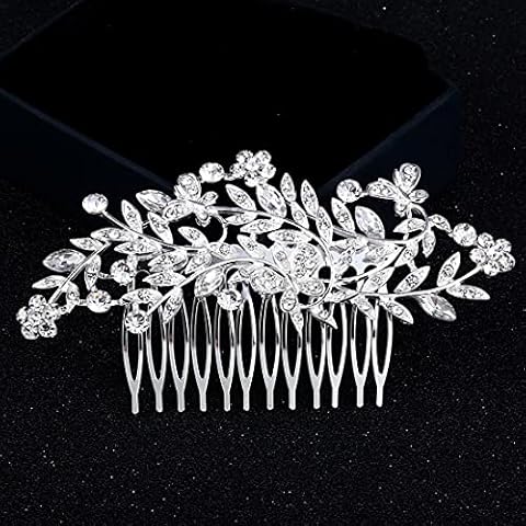 Miaoo Women Bridal Diamante Hair Comb Clip Wedding Accessories Cover
